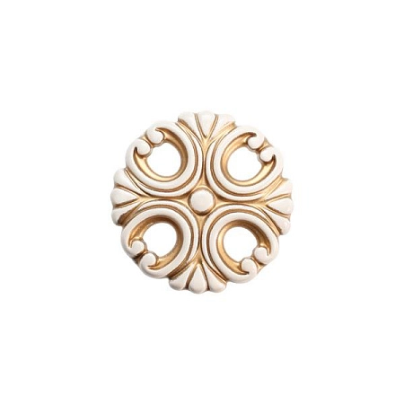 WPO.821Y.000.M00V7 Ручка-кнопка мебельная, молочная с золотой патиной