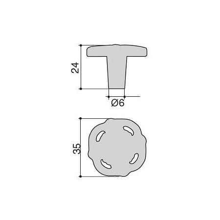 WPO.810Y.000.M00M5 Ручка-кнопка мебельная, серебро с белой патиной