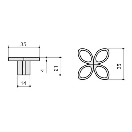 10.824.B17N Ручка-кнопка мебельная, серебро античное