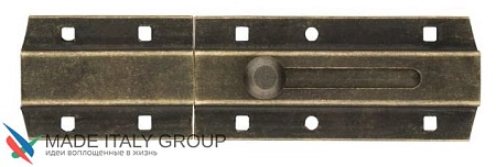 261OA30 Задвижка дверная усиленная, плоский ригель Aldeghi 300 мм античная бронза