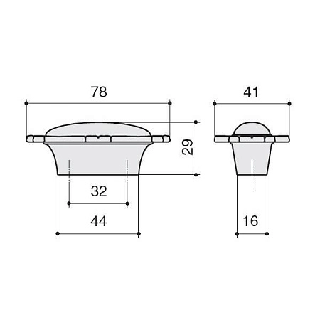 P40.X00.M2.MCLG Ручка-кнопка мебельная, хром глянец / керамика
