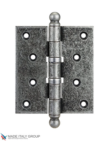 136FA403 Петля дверная универсальная с колпачком Aldeghi PREMIUM 102x76x3 античное серебро