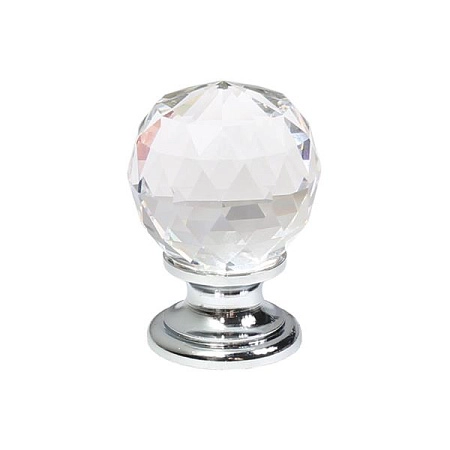 9992/400 Ручка-кнопка мебельная, хром глянец / кристалл