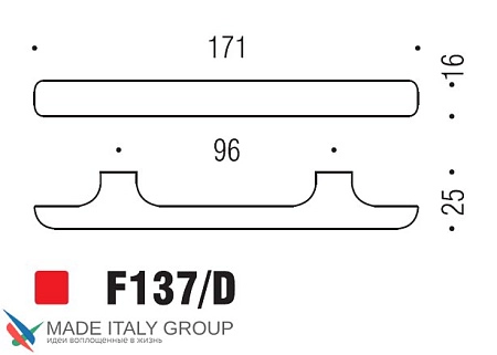 Мебельная ручка-скоба Colombo Formae F137D-NM матовый черный 96 мм