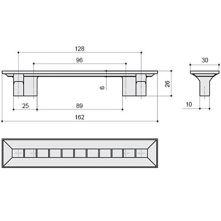 9.1334.128096.28-105 Ручка-скоба мебельная 128-096 мм, бронза матовая / вставка