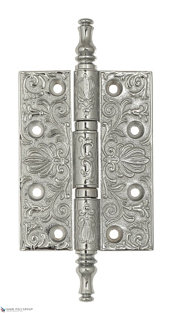 Дверная петля универсальная латунная с узором Venezia CRS011 102x76x4 полированный хром