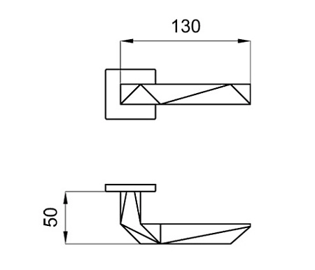 Дверная ручка DND Luxury, на тонкой квадратной розетке, хром