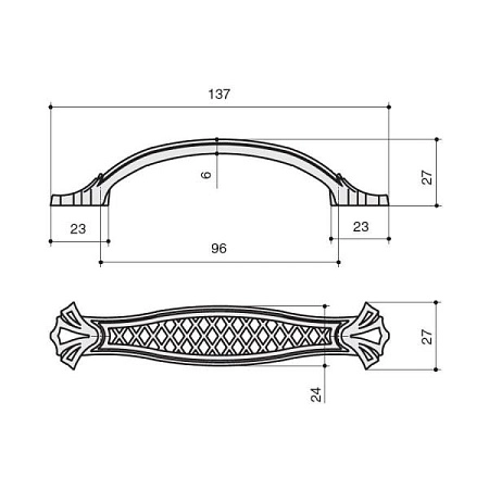 15133Z09600.41 Ручка-скоба мебельная 96 мм, золото винтаж 15133Z09600.41 Ручка-скоба мебельная 96 мм, золото винтаж