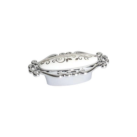 P40.X00.M2.MCLG Ручка-кнопка мебельная, хром глянец / керамика