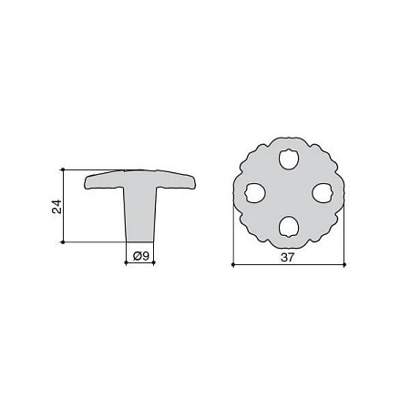 WPO.821Y.000.M00E8 Ручка-кнопка мебельная, старое серебро с блеском