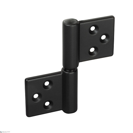 143NO032_T Петля накладная без врезки универсальная разборная Aldeghi 32x35 матовый черный