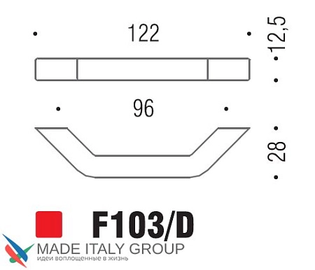 Мебельная ручка-скоба Colombo Formae F103D-CM матовый хром 96 мм