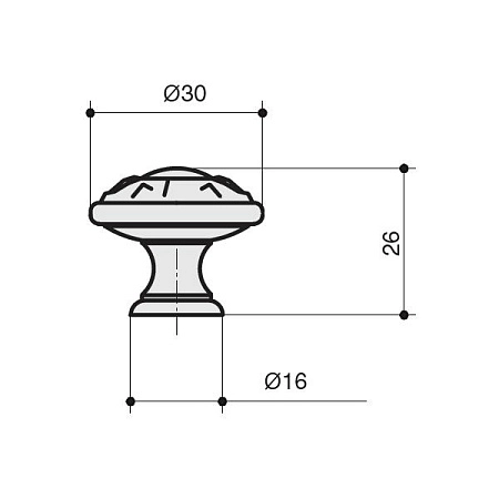 24401Z03000.25 Ручка-кнопка мебельная, серебро старое