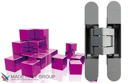 KUBICA K8120 ATOMIKA KARAKTER DXSX, CS петля скрытая универсальная МАТОВЫЙ ХРОМ (120 kg)