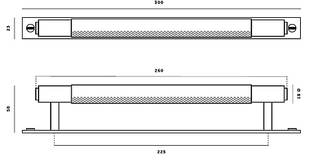 Мебельная ручка-скоба Buster + Punch PULL BAR PLATE 300 мм черный матовый