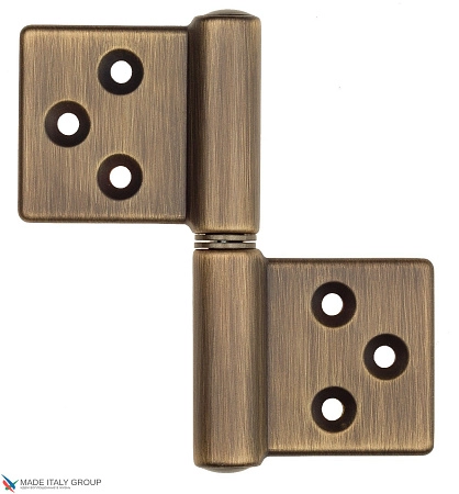 143GO032_T Петля накладная без врезки универсальная разборная Aldeghi 32x35 матовая бронза