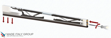 Автоматический порог врезной для межкомнатных дверей Comaglio 1712 / 800-700 мм, регулировка 2 уровня