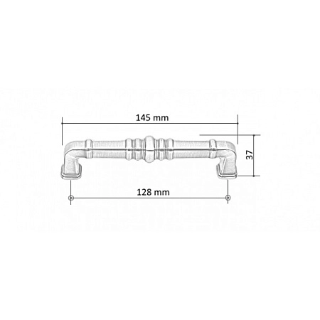 Мебельная ручка-скоба Modda Otto 128 мм никель глянцевый