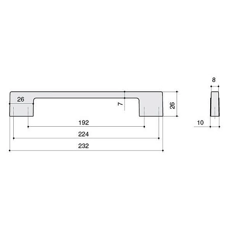 8.1012.224192.42 Ручка-скоба мебельная 224-192 мм, хром матовый лакированный