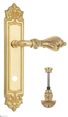 Дверные ручки Venezia FLORENCE WC-4 на планке PL96 полированная латунь