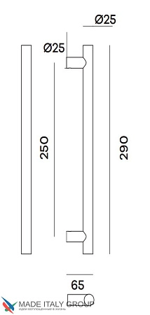 Дверная ручка-скоба Venezia EXA 290 мм (м/о 250 мм) французское золото