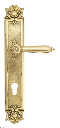 Дверные ручки Venezia CASTELLO CYL на планке PL97 полированная латунь