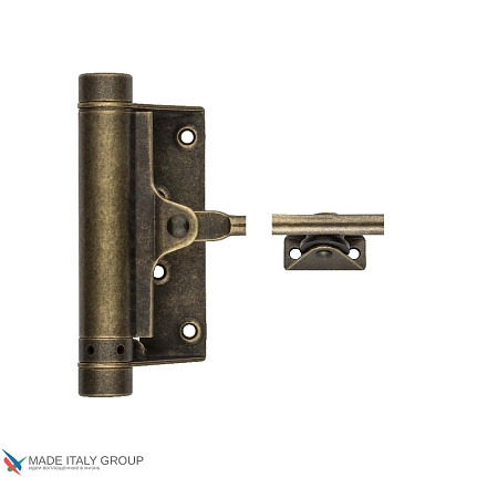 115OA003 Доводчик дверной стальной пружинный до 60кг Aldeghi (125x300мм) античная бронза