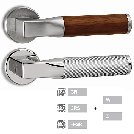 Дверная ручка Salice Paolo Tube CRZ глянцевый хром / шагреневидный