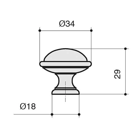 24316P035EW.46 Ручка-кнопка мебельная, золото матовое / керамика черная