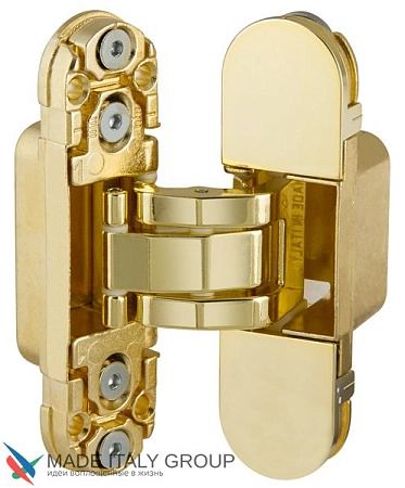 E30200.03.03 Дверная петля скрытая AGB Eclipse 2.0 латунь глянцевая + комплект накладок