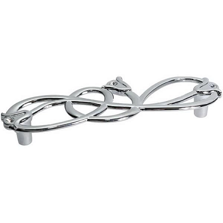 WMN.672X.128.MKR02 Ручка-скоба мебельная 128 мм, хром глянец / горный хрусталь