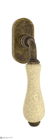 Ручка оконная Venezia COLOSSEO белая керамика паутинка FW античная бронза