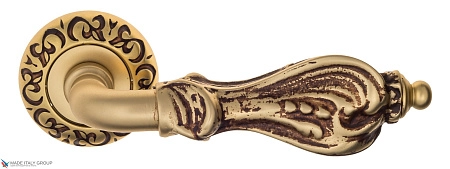 Дверные ручки Venezia FLORENCE D4 французcкое золото + коричневый