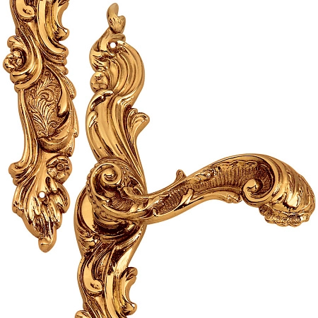 Ручка дверная Enrico Cassina Adelaide C06710, на планке с поворотником WC золото 24K