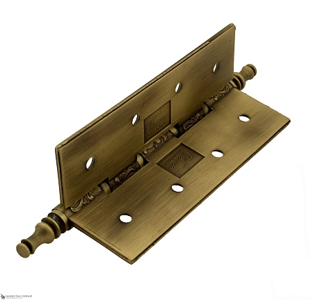 Дверная петля универсальная латунная с узором Venezia CRS012 152x89x4 матовая бронза