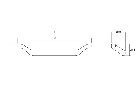 Мебельная ручка скоба Viefe VALLEY м/о 256 мм L= 330 мм хром глянцевый