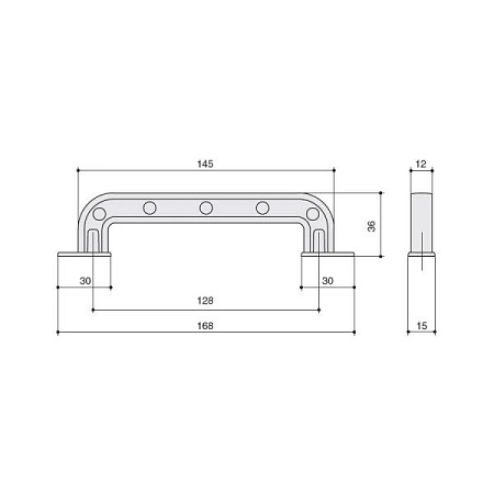 15165Z12800.91 Ручка-скоба мебельная 128 мм, олово 15165Z12800.91 Ручка-скоба мебельная 128 мм, олово
