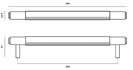 Мебельная ручка-скоба Buster + Punch PULL BAR 260 мм черный матовый