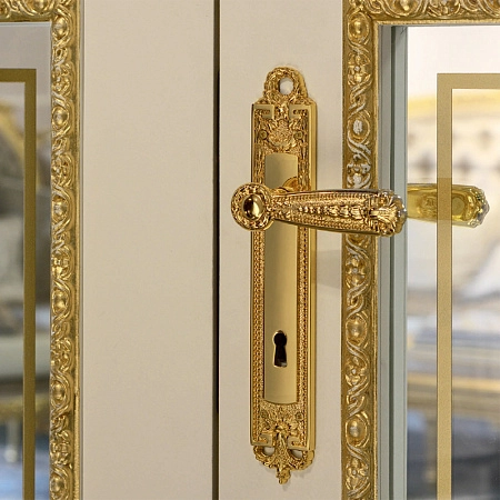 Дверная ручка Salice Paolo Orleans, на планке WC, золото 24К