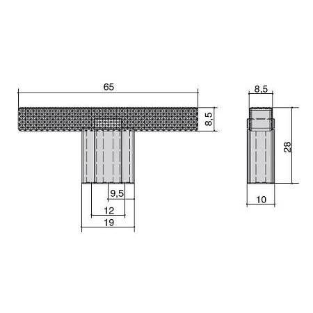 8.1177.0012.0252 Ручка-кнопка мебельная, черный матовый