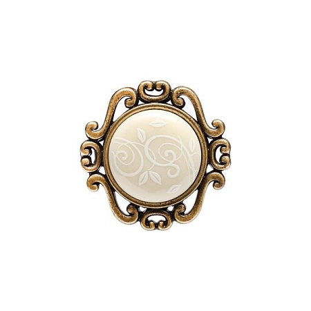 P41.Y01.M3.MD1G Ручка-кнопка мебельная, бронза античная "Флоренция" / керамика