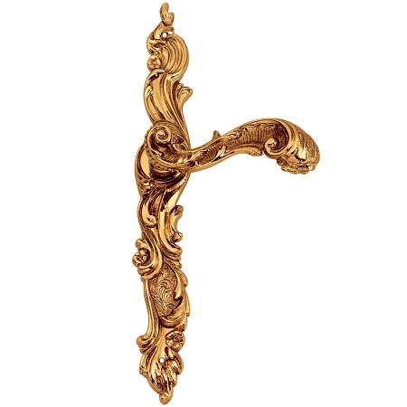 Ручка дверная Enrico Cassina Adelaide C06710, на планке с поворотником WC золото 24K