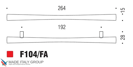 Мебельная ручка-скоба Colombo Formae F104FA-CR полированный хром 192 мм