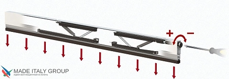 Автоматический порог врезной для межкомнатных дверей Comaglio 1712 / 800-700 мм, регулировка 2 уровня