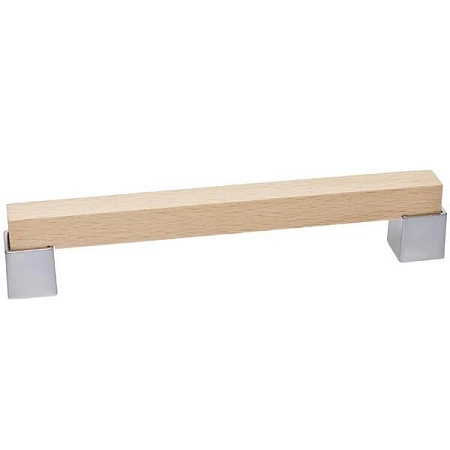 9383/815 Ручка-скоба мебельная 128 мм, бук / хром матовый