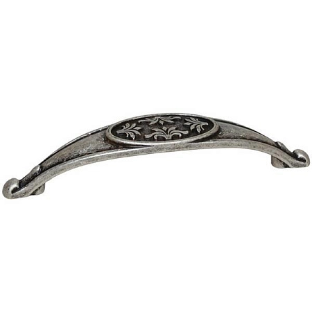 15177Z12800.25 Ручка-скоба мебельная 128 мм, серебро старое