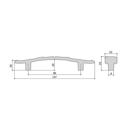 WMN.821X.096.M00V7 Ручка-скоба мебельная 96 мм, молочная с золотой патиной