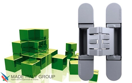 KUBICA 2760 DXSX, CS петля скрытая универсальная МАТОВЫЙ ХРОМ (70 kg)