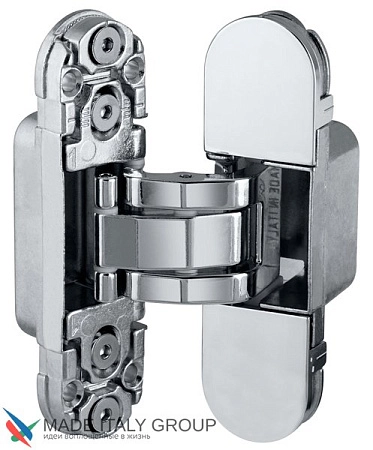 E30200.03.06 Дверная петля скрытая AGB Eclipse 2.0 хром глянцевый + комплект накладок