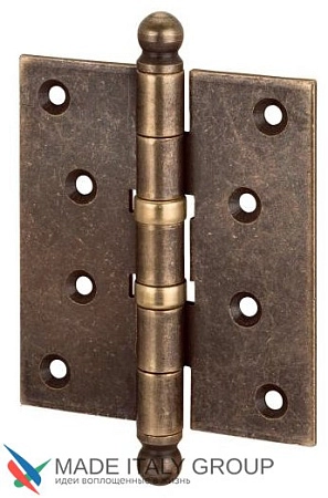 136OA403 Петля дверная универсальная с колпачком Aldeghi PREMIUM 102x76x3 матовая античная бронза